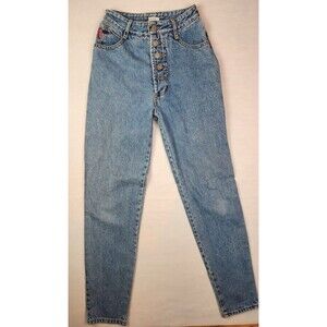 Vintage Bongo Jeans Exposed Button Fly Acid Wash Stone Wash sz5 23 Inch Waist